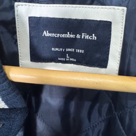 Abercrombie & Fitch Navy Varsity Jacket - Picture 2 of 3
